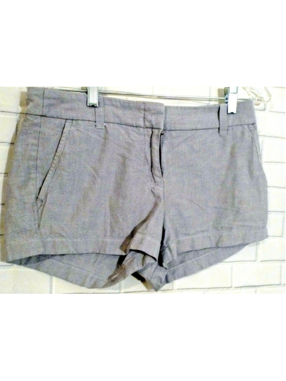 J. Crew Size 4 Short Shorts 100% Cotton Light Blue/Gray Chambray Women's